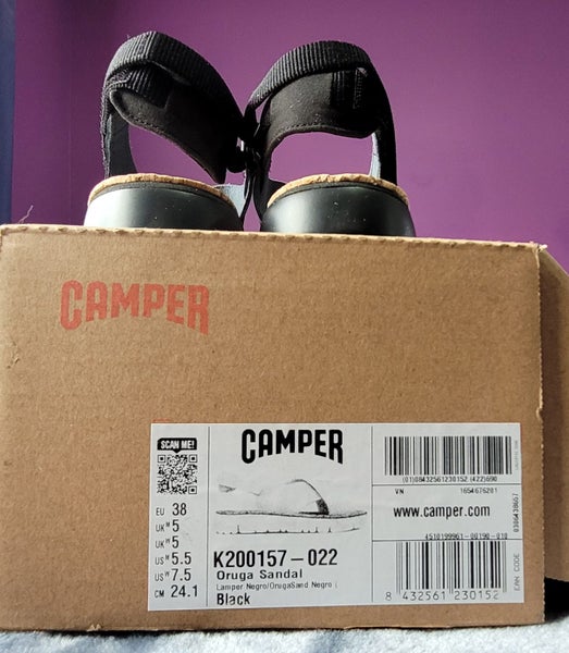 BNWT CAMPER WOMEN’S BLACK CALFSKIN SANDALS63617771030529113