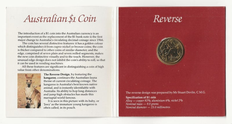 AUSTRALIA 1984 $1 coin in pack, first year of issue UNC Carousel 2