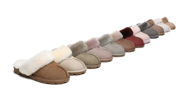 AUSTRALIAN SHEPHERD(R) UGG Slippers Double Face Sheepskin Wool Scuff Waffle Carousel 2