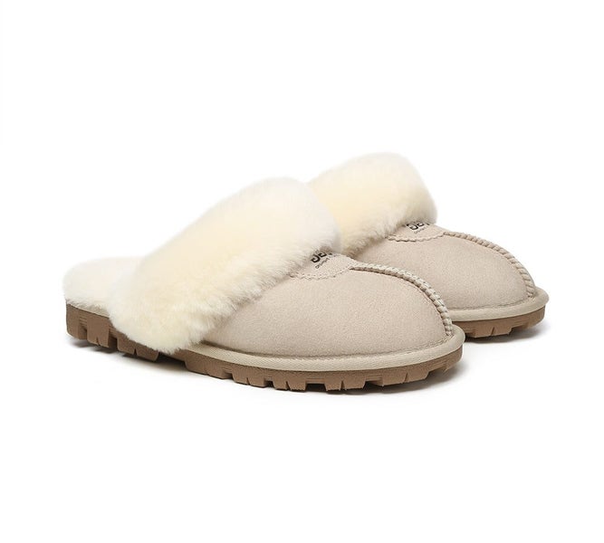 AUSTRALIAN SHEPHERD(R) UGG Slippers Double Face Sheepskin Wool Scuff Waffle Carousel 1