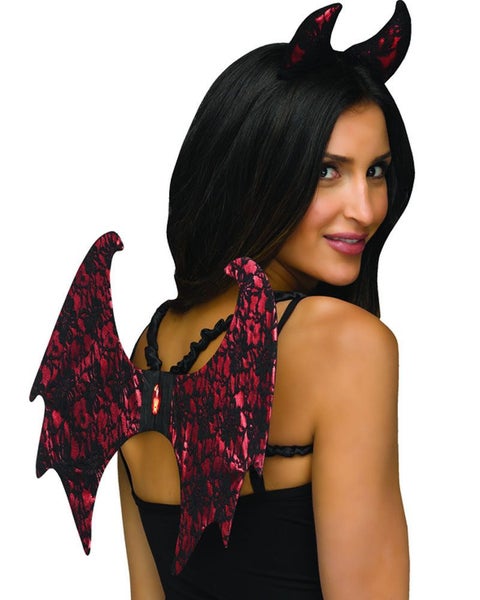 Lace Devil Wings and Horn Set Carousel 2