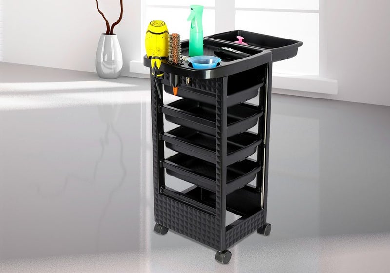 Hair Salon Trolley Tool Storage Cart Spa Beauty Stand 6 Tier Carousel 2