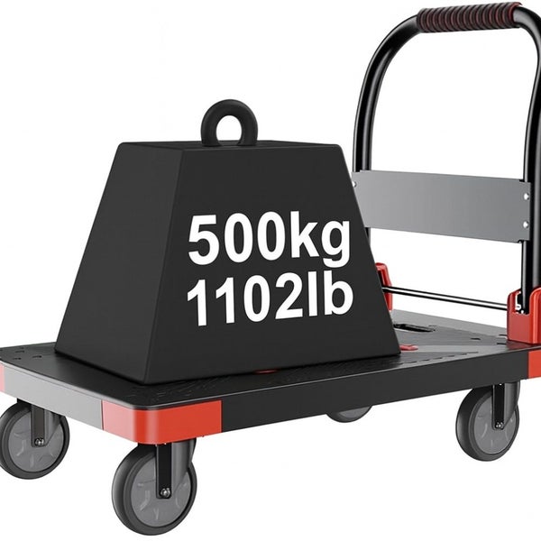 500kg Capacity Folding Hand Truck Heavy Duty Platform Cart Carousel 10