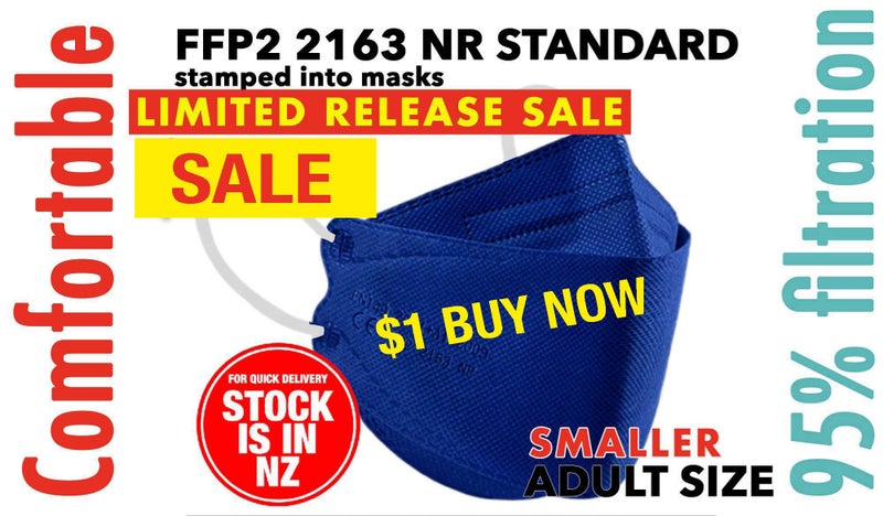 10 FACE MASKS FFP2 2163 NR THIS LIMITED TIME SALE - ROYAL BLUE - $1 BUY NOW Carousel 1