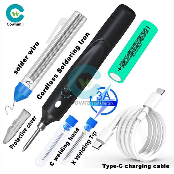 Cordless Electric Soldering Iron Kit Welding Irons Tool Adjustable Temperature Carousel 1