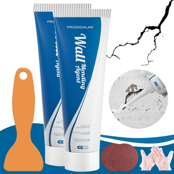 1set Wall Repair Cream Mending Agent Kit, Waterproof and Mildewproof Hole Fil... Carousel 1
