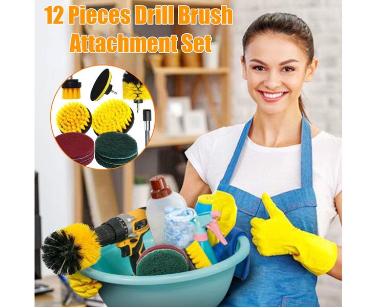 12Pcs Tub Grout Cleaner Power Scrubber Cleaning Drill Brush Removal Tool Set Carousel 2