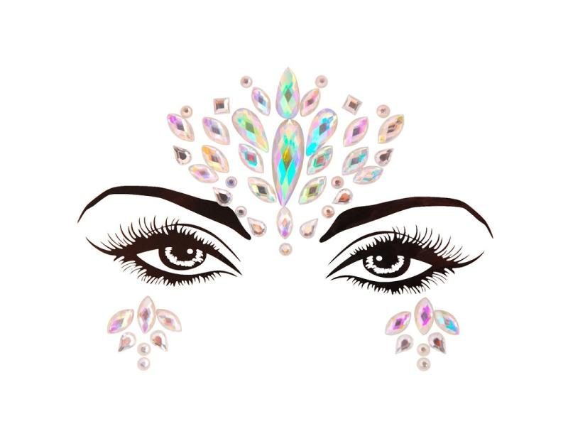 3D Acrylic Glitter Rhinestone Temporary Sexy Face Tattoo Sticker DIY Kids Carousel 1