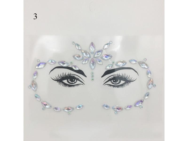 3D Sexy Face Tattoo Stickers Face Decoration Temporary Tattoos Glitter Fake Carousel 1