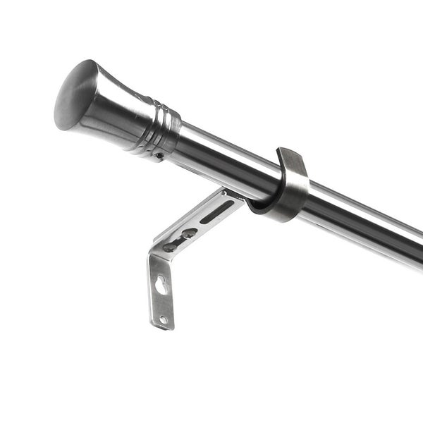 Marlow Satin Nickel Curtain Rod Steel Quiet Rail Pole Pommel Set Carousel 1