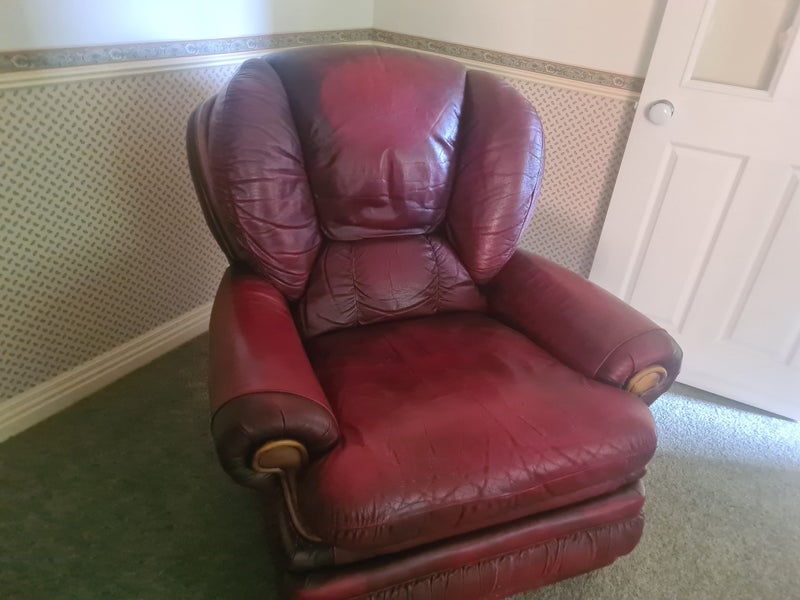 Lounge Suite Italian aged red/black wash leather63619194338177114