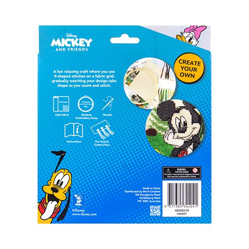 Disney Counted Cross X Stitch Mickey Mouse with Hoop Kit Carousel 3