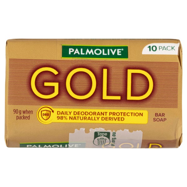 Palmolive Gold Bar Soap, 10 Pack x 90g, Daily Deodorant Protection Carousel 2