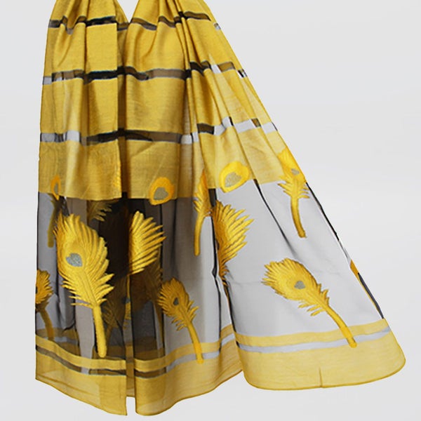 Scarf - 'Peacock Feather Chiffon' Carousel 1