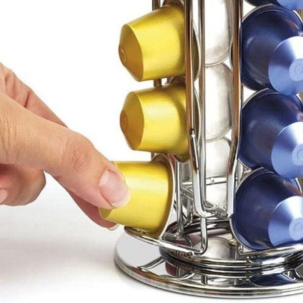 Rotating 40 Capacity Coffee Pod Organizer Stand Carousel 9