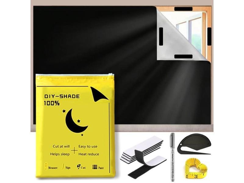 Removable Light Blocking Darkest Window Cloth DIY Total Blackout Glass Privacy Carousel 1