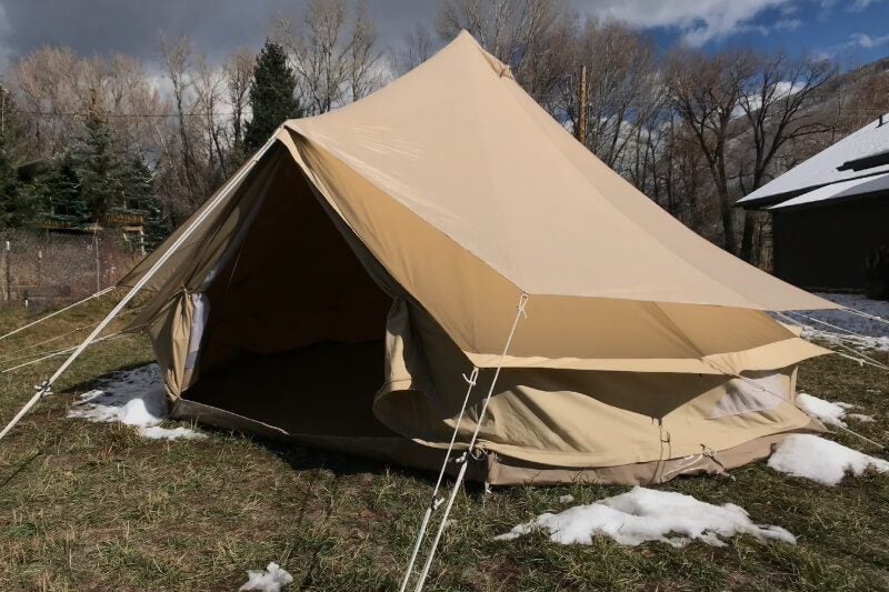 4m Heavy Duty Canvas Bell Tent with ALL WEATHER FLY **1YR WARRANTY** Carousel 1