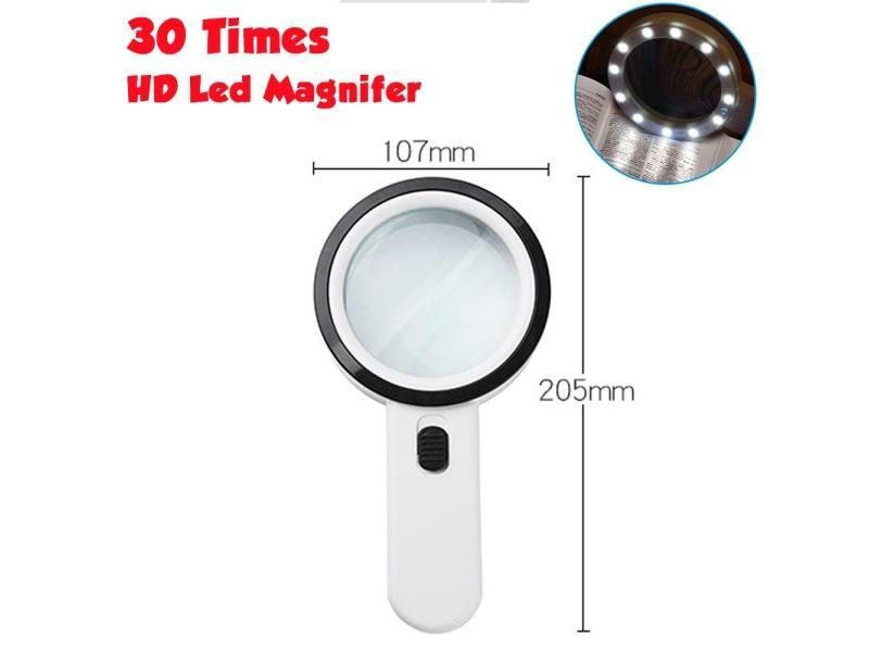 30X Handheld Magnifier 12 LED Illuminated Magnifying Glass With Light For Carousel 1