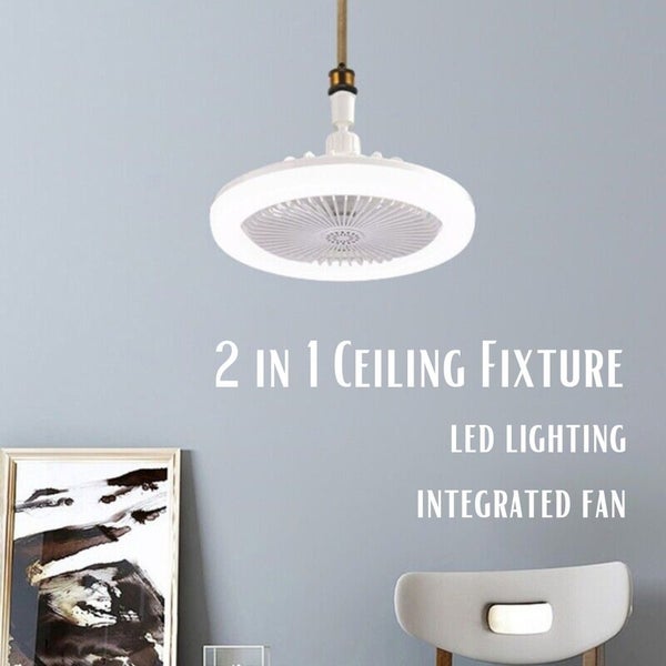 2 in 1 Ceiling Fan and E27 LED Light with Remote Control Carousel 2