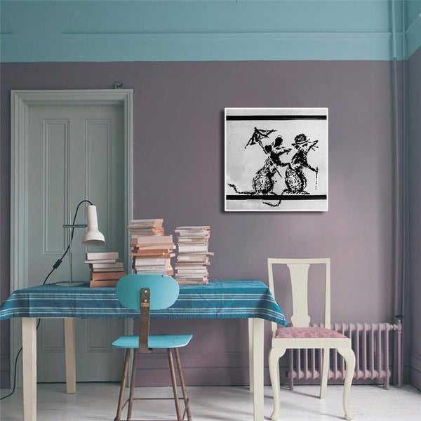 Framed $1 RESERVE 1 Panel Canvas Art Print - Banksy Carousel 2