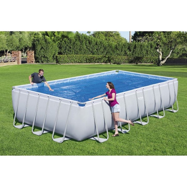 Bestway Flowclear 6.40 x 2.74m or 7.32m x 3.66m Solar Pool Cover (Actual Size... Carousel 7