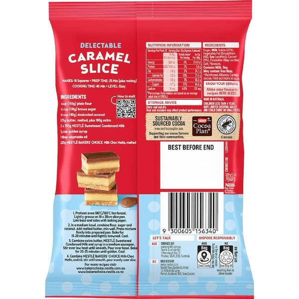 Nestle Bakers Choice Chocolate Melts Milk 225g Carousel 2