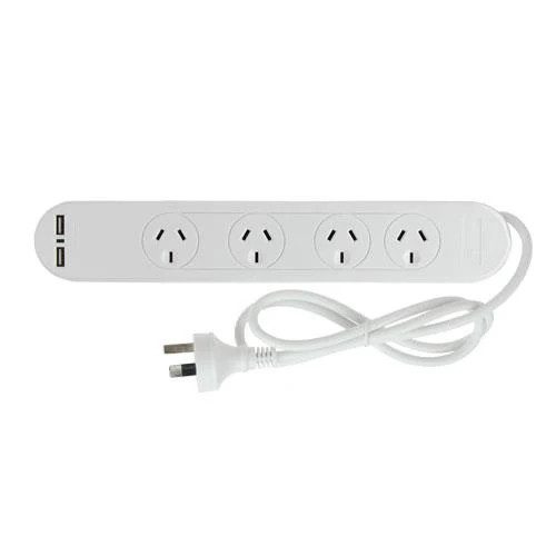 Pudney 4-Way Surge Protection with 2 USB (1m) Carousel 1