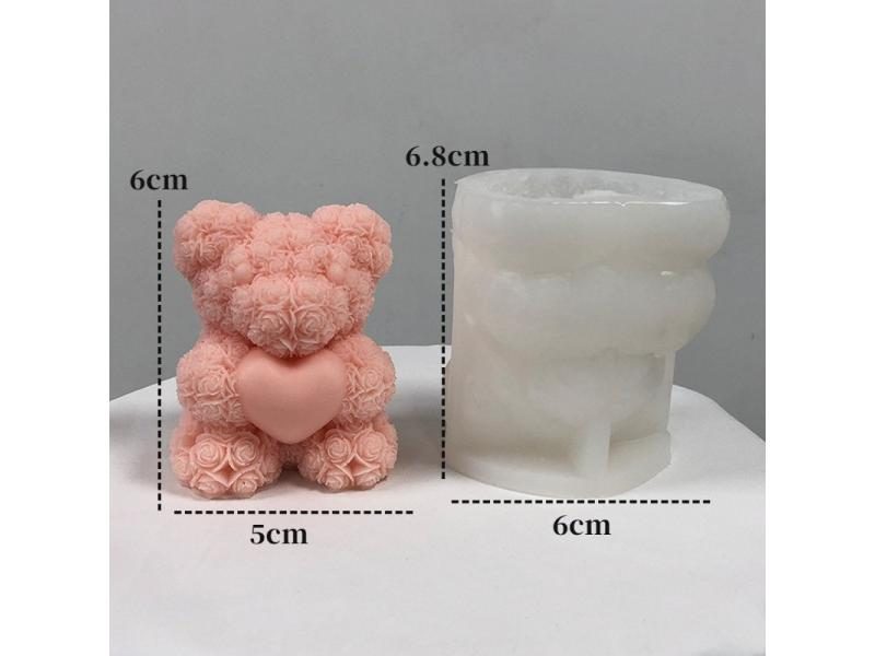 3D Bear Hug Love Silicone Candle Mold Diy Cute Bear Pet Candle Making Supplies Carousel 1