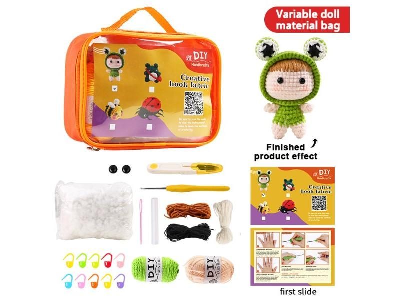 QZLKNIT DIY Handmade Doll Crochet Kit For Beginners Penguin Sewing Material Carousel 1