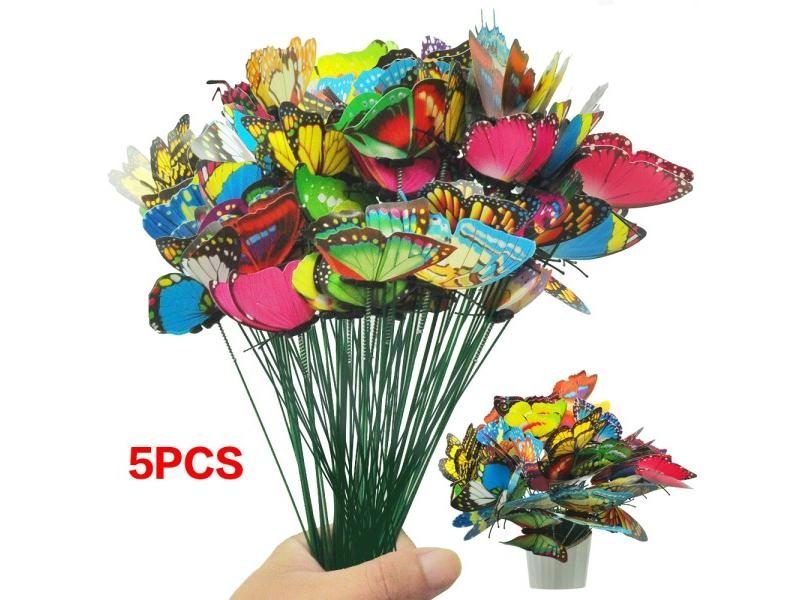 Bunch Of Butterflies Garden Yard Planter Colorful Whimsical Butterfly Stakes Carousel 1