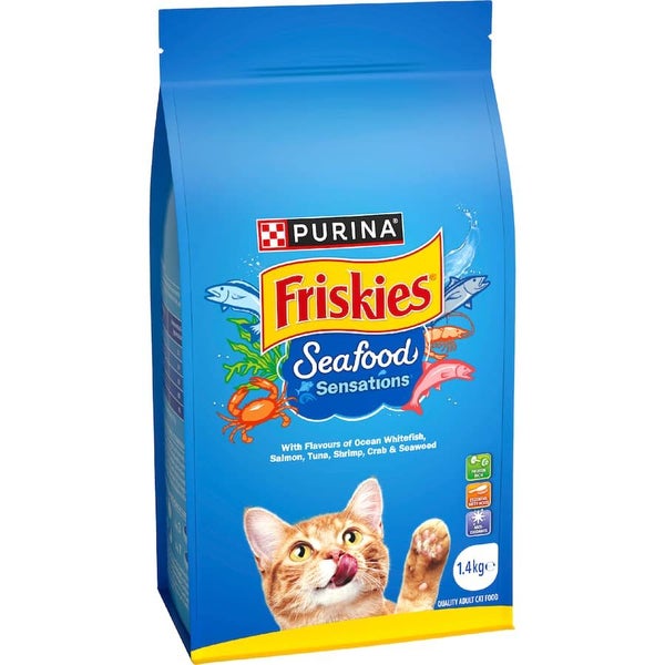 Friskies Dry Cat Food Seafood Sensations Bag 1.4kg Carousel 1