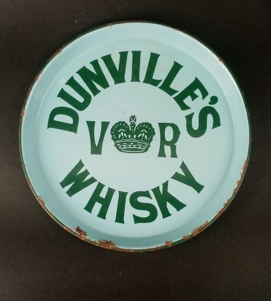 Tray enamel Rare colour Dunville's V. R. Whiskey Carousel 1