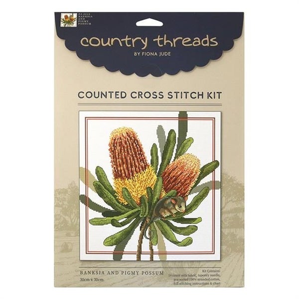 Country Threads Cross X Stitch Kit Banksia and Pigmy Possum Counted Carousel 1