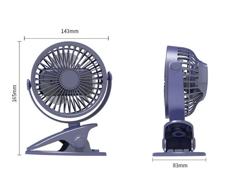 Portable USB Rechargeable Fan Mini Desktop Clip Fan Portable 3 Speeds USB Rechar Carousel 2