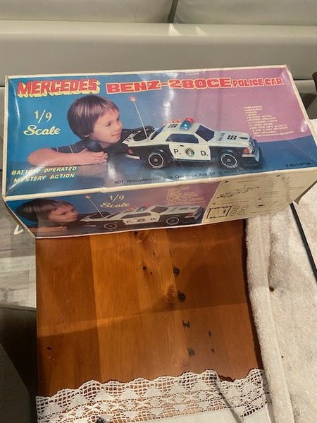 Vintage Mercedes Benz 280CE Police Car Toy – 1/9 Scale, Boxed Carousel 1