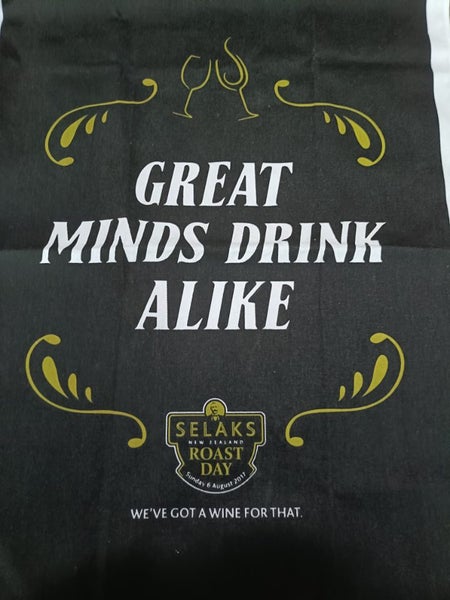 Selaks Great Minds drink Alike Roast Day 2017 Tea towel Carousel 2