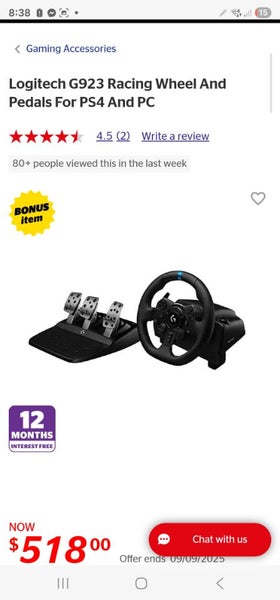 Logitech G923 Raching Wheel and Pedals Carousel 3