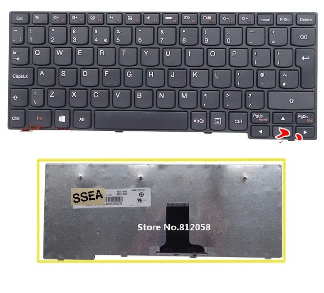 LENOVO IDEAPAD S110 S206 S100 S10-3 S10-3S M13 MA3 LAPTOP KEYBOARD BLACK Carousel 1