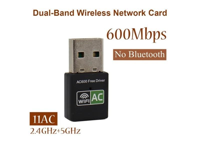 600Mbps USB WiFi Bluetooth Adapter Dual Band 2.4/5.8Ghz Wireless External Carousel 1