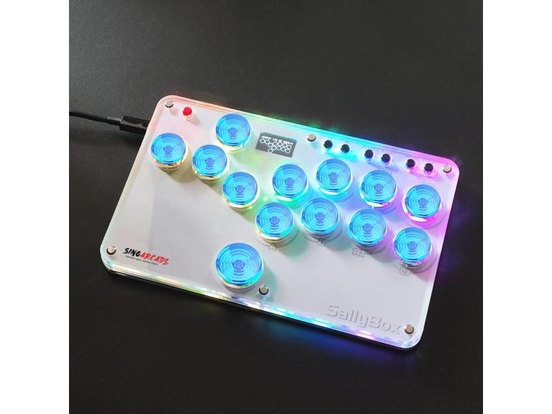 Mini HitBox SallyBox With Gamerfinger Caps LED Light Fighting Stick Controller Carousel 1