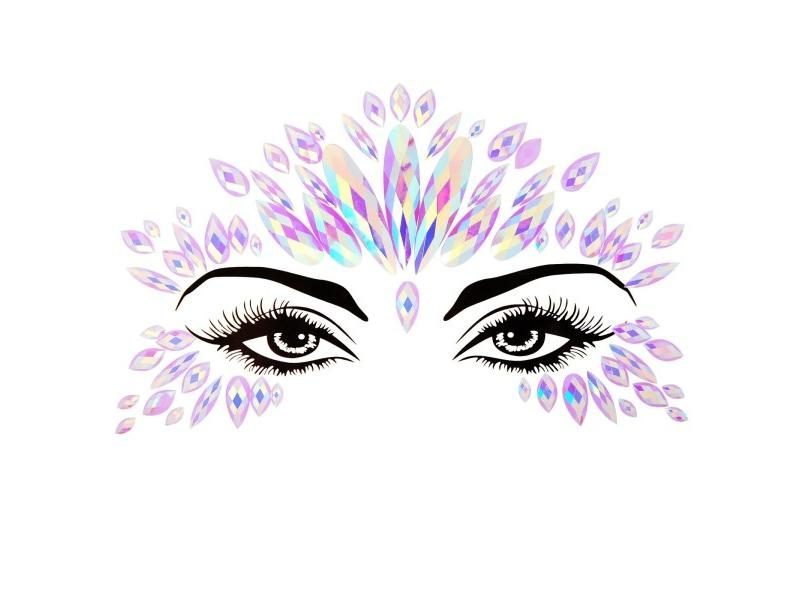 3D Sexy Face Tattoo Stickers Temporary Tattoos Glitter Fake Tattoo Rhinestones Carousel 1