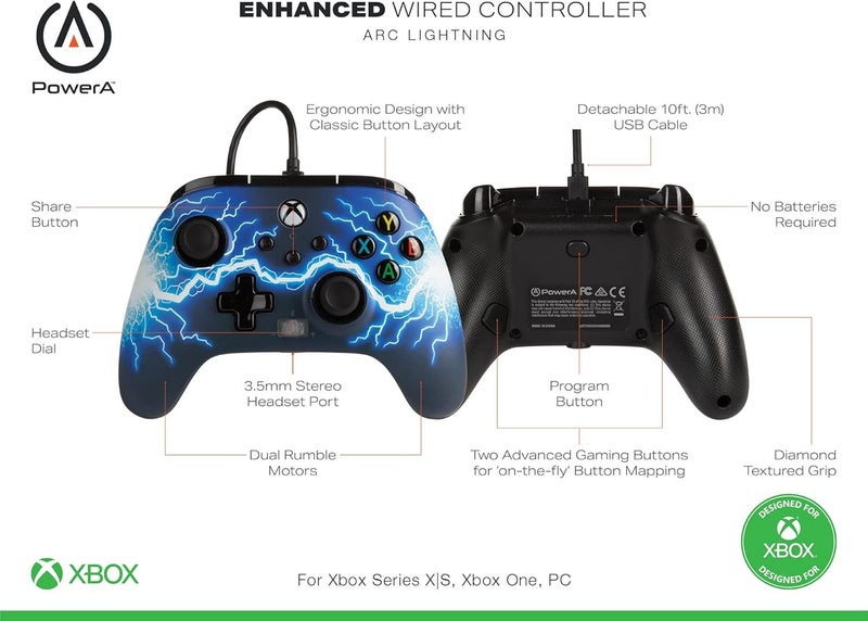 Controller XBOX X|S Wired Advantage Arc Lightning Get An Edge Over The Enemy64142567891073111