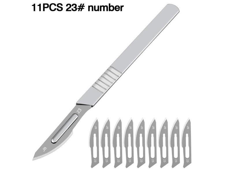 Carbon Steel Carving Metal Scalpel Knife Handle Blades Number 11 23 Surgical Carousel 1