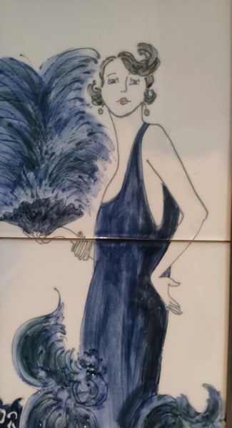 Stunning Art Deco Lady Framed Tiles by Penny Madden Carousel 2