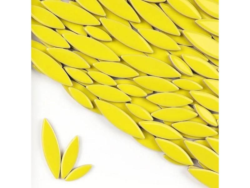 85g/3oz Ceramic Petal Mosaic Tiles DIY Porcelain Leaf Tile Willow Leaves Mosaic Carousel 1