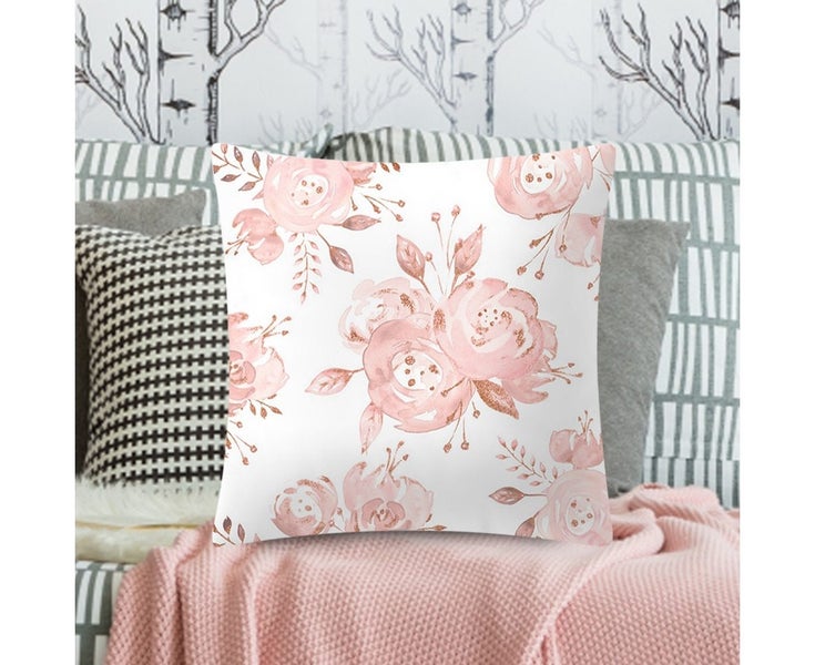 45x45cm Square Throw Pillow Rose Gold Pillow Cover English Alphabet Cushion Carousel 5