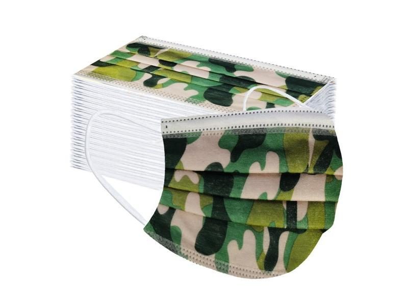 50pcs Camouflage Mask Kids Disposable Face Mask 3 Layer Child Filter Hygiene Carousel 1
