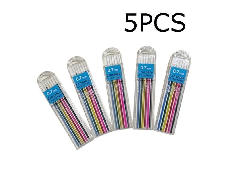 0.7mm Metal Mechanical Pencil Set 2B Colored Lead Refills School Sketch Art Carousel 1