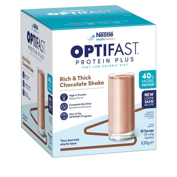 OPTIFAST VLCD Protein Plus Rich & Thick Chocolate Shake 10 Pack 630g Carousel 1