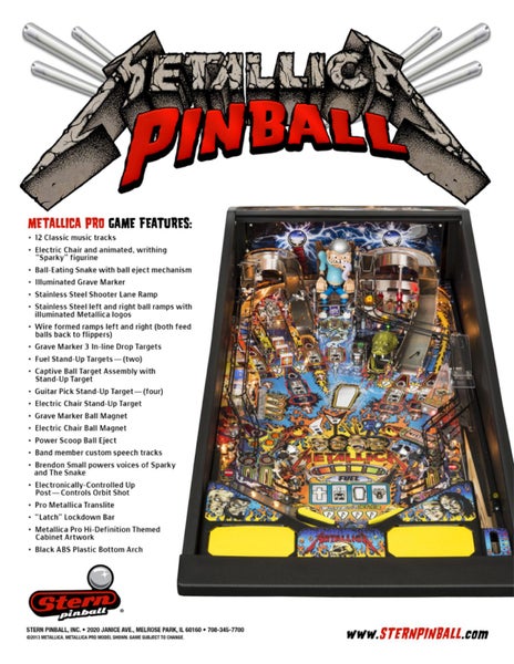 Metallica Pro Pinball (Stern, 2013) Flyer Carousel 2
